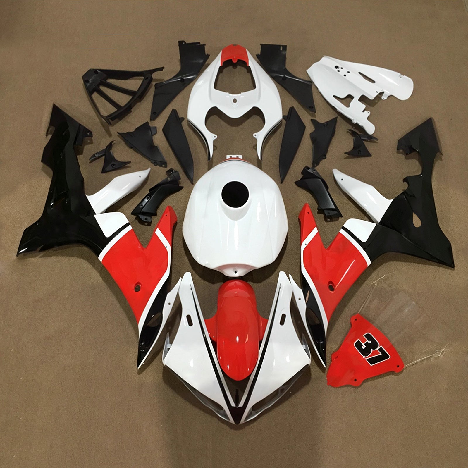 Amotopart 2004-2006 Yamaha YZF 1000 R1 Red White Black Fairing Kit