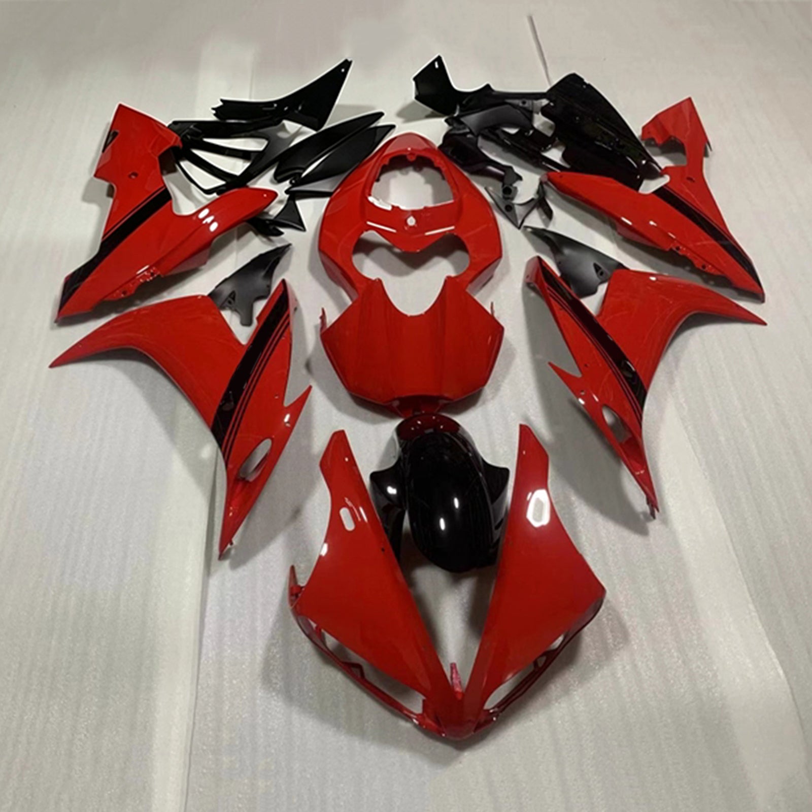 Amotopart 2004-2006 Yamaha YZF 1000 R1 Rød Sort Grå Fairing Kit