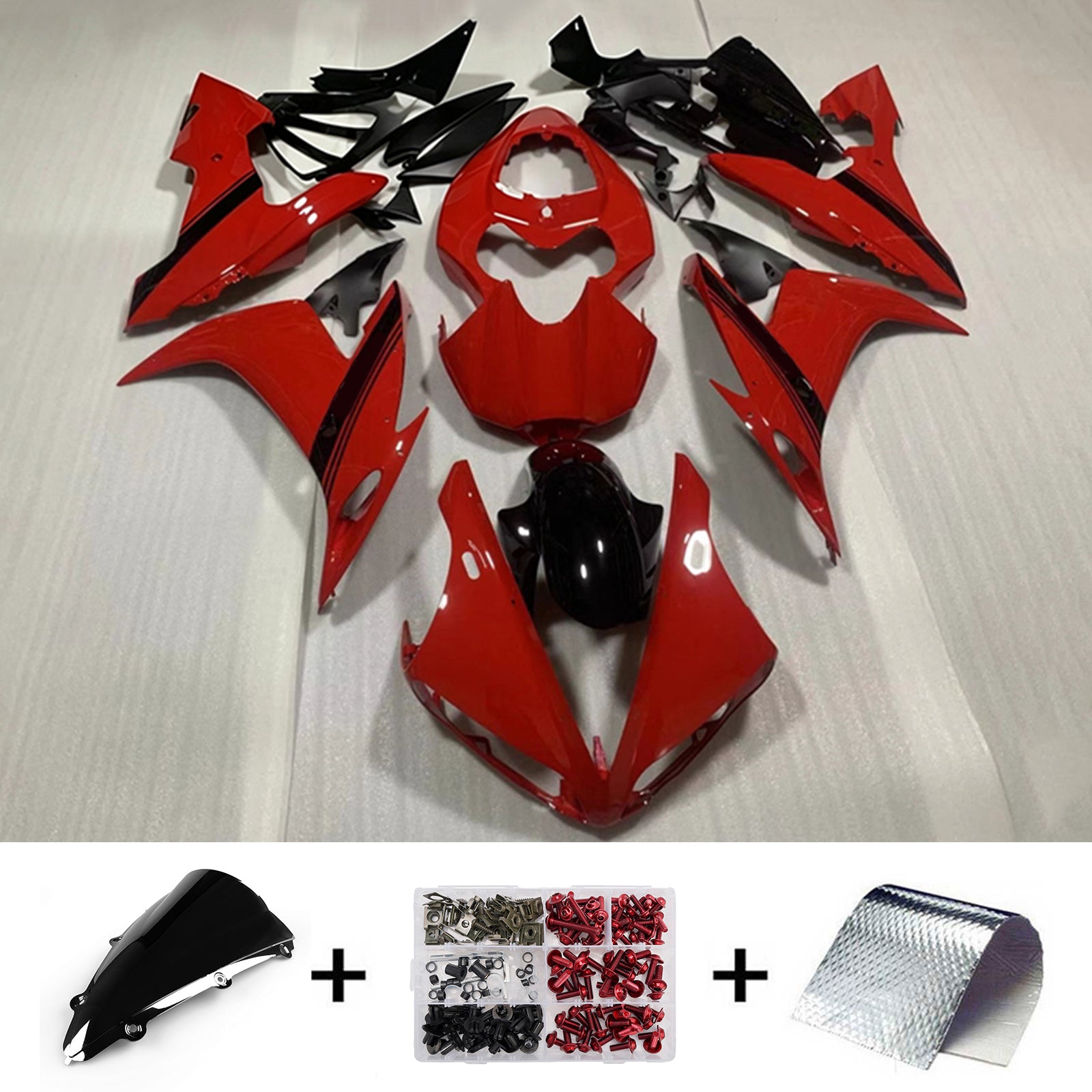 Amotopart 2004-2006 Yamaha YZF 1000 R1 Rød Sort Grå Fairing Kit