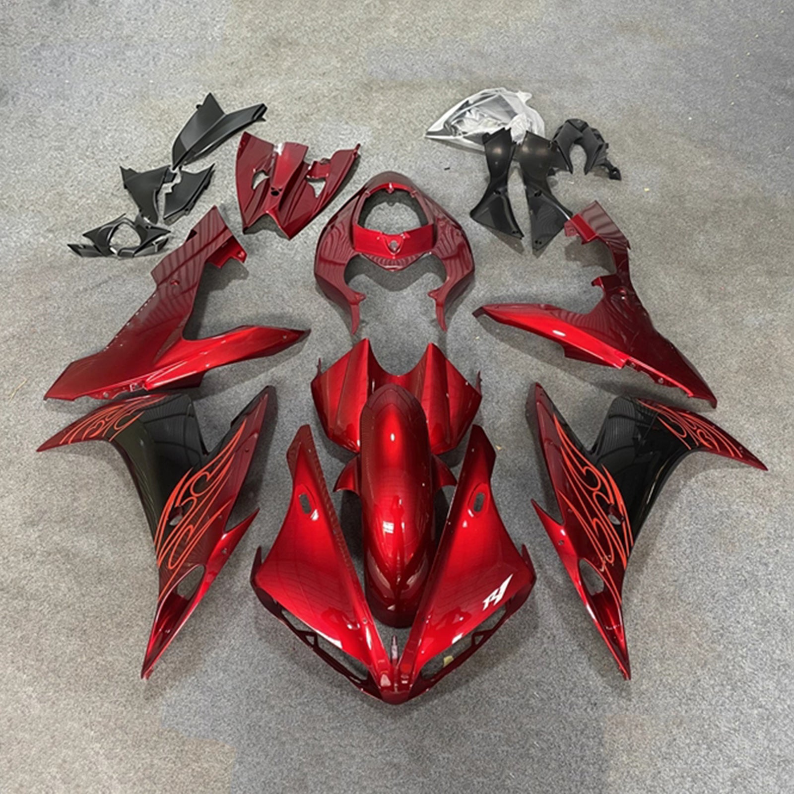 Amotopart 2004-2006 Yamaha YZF 1000 R1 Sort Rød Grå Fairing Kit
