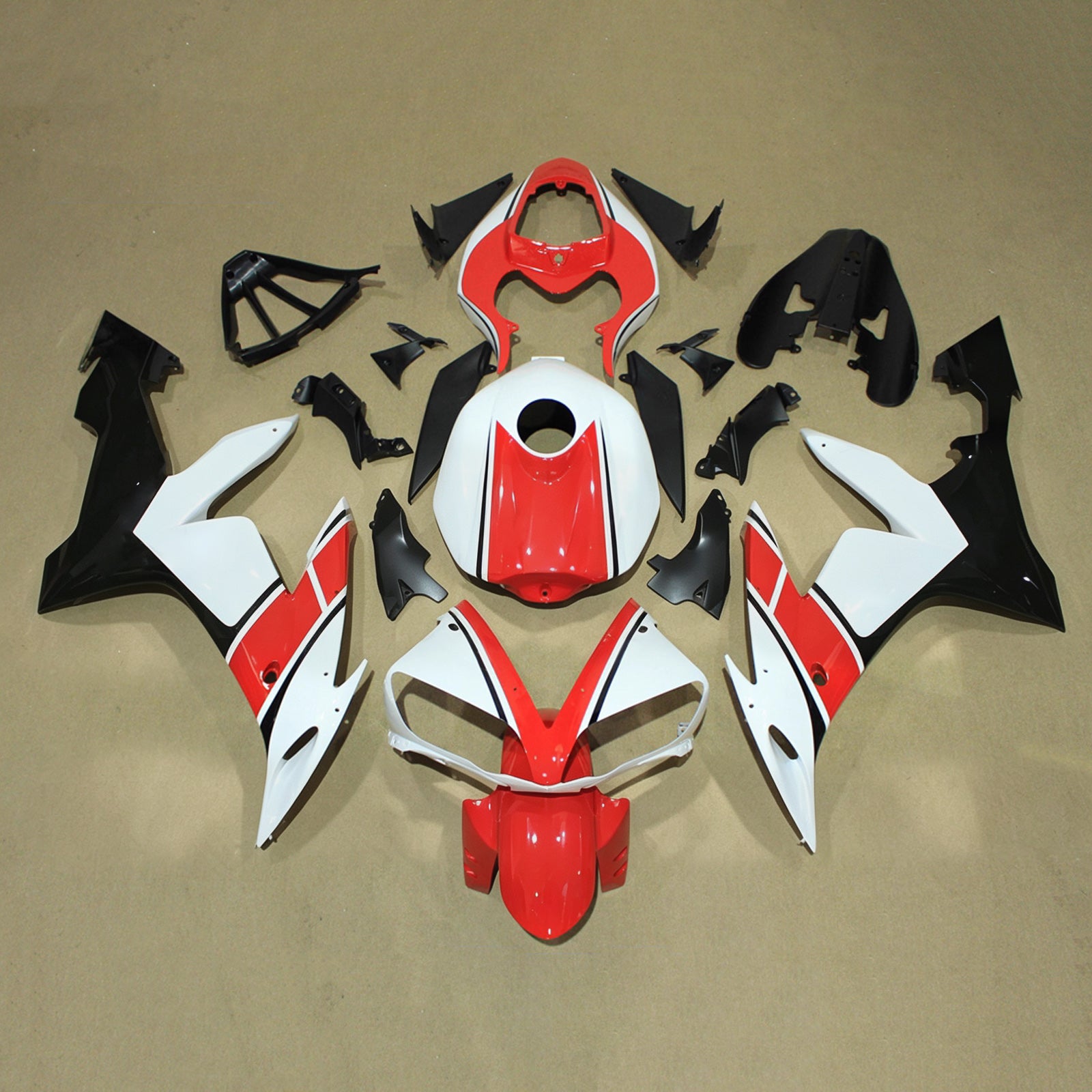 Amotopart 2004-2006 Yamaha YZF 1000 R1 White Red Black Fairing Kit