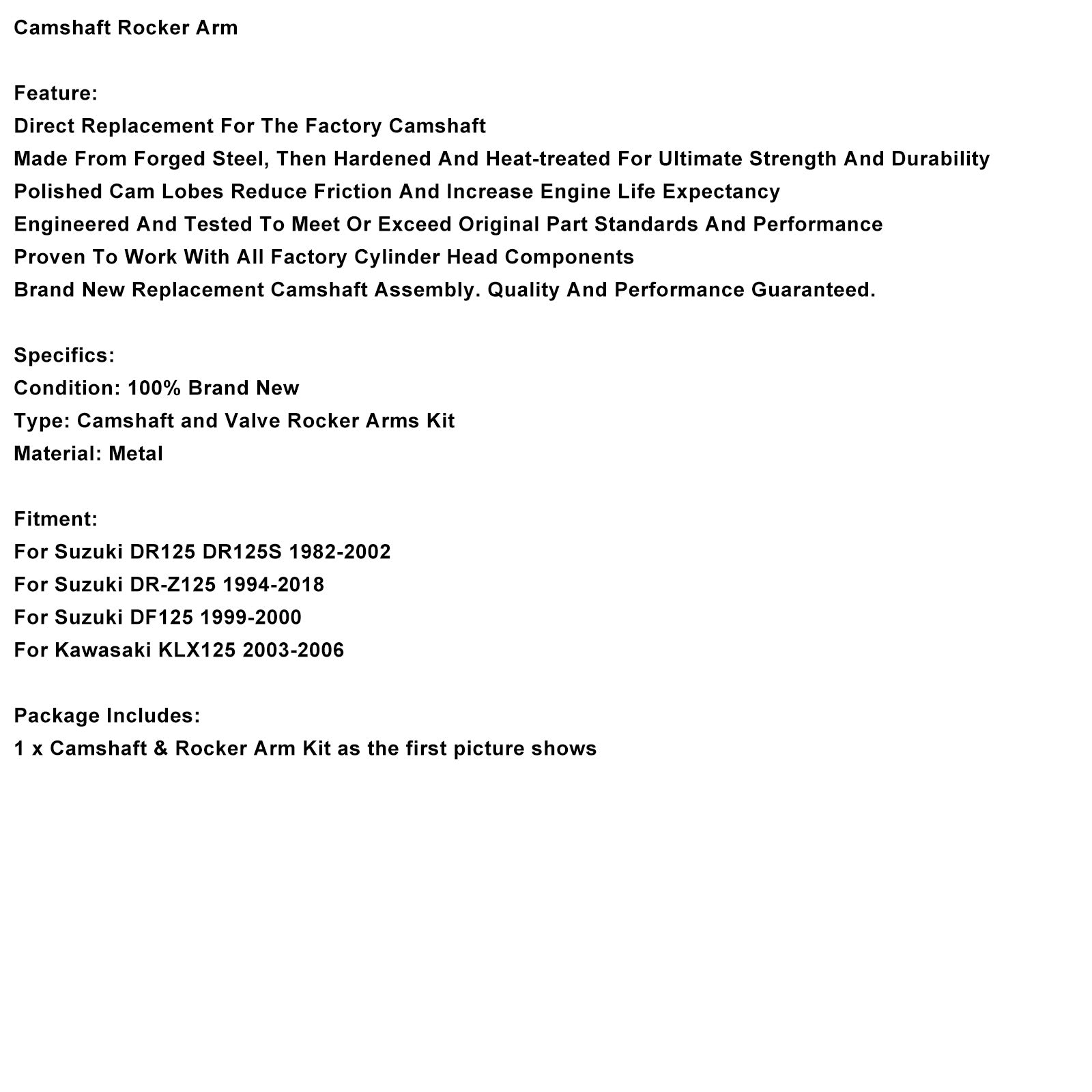 03-06 Suzuki DR125 DR125S DR-Z125 DF125 KLX12 Camshaft Rocker Arm