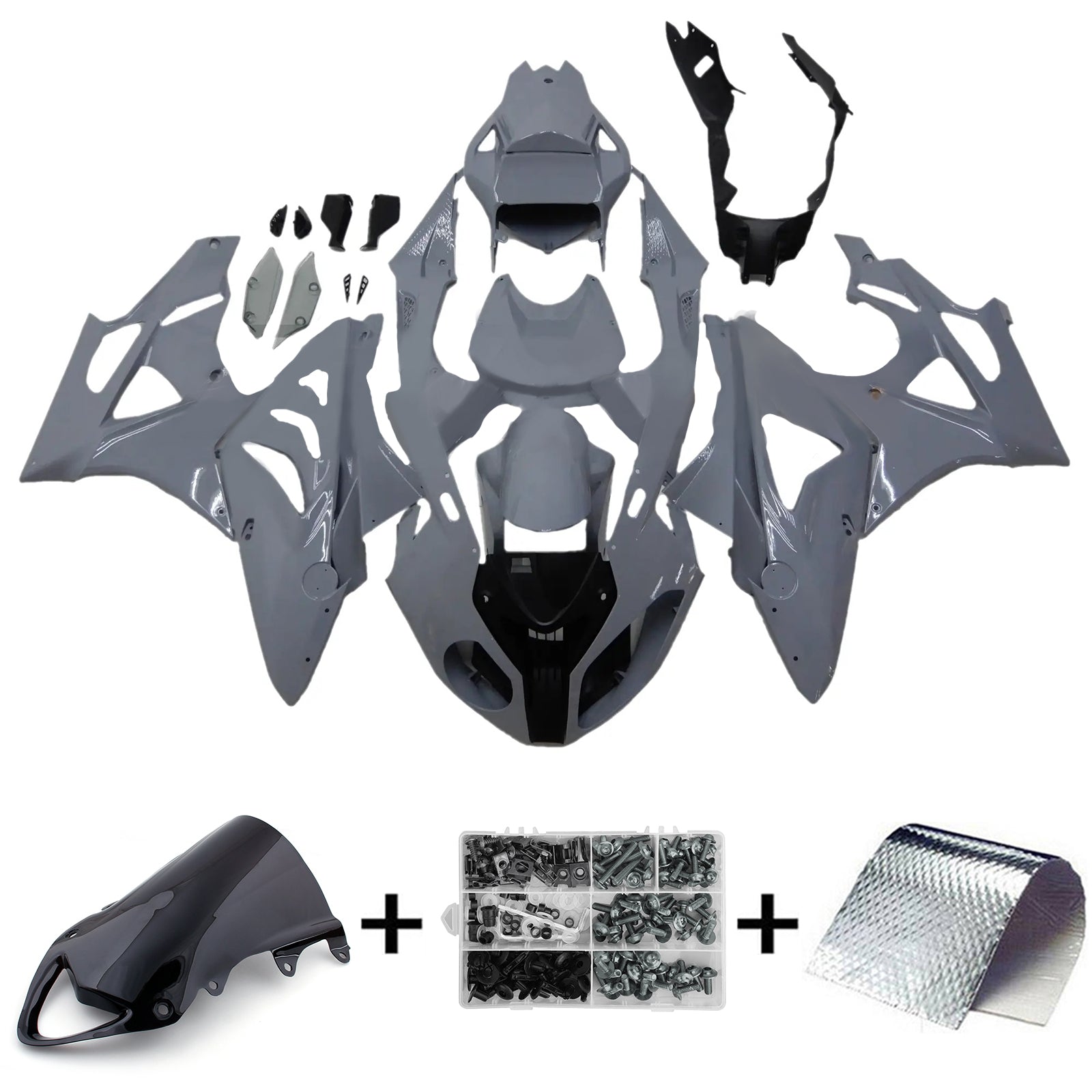 Amotopart BMW S1000RR 2009-2014 Grey Fairing Kit