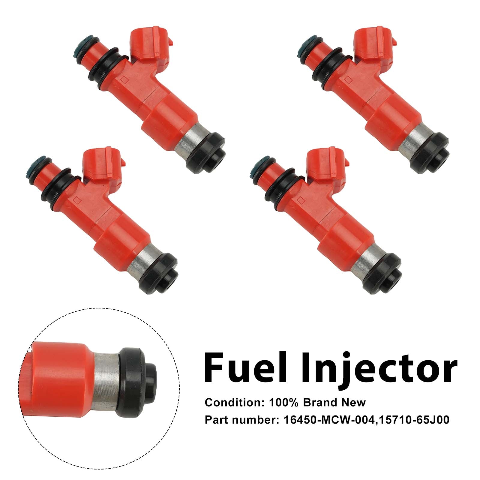 4PC 02-09 Honda VFR800 15710-65J00 Fuel Injectors 16450-MCW-004