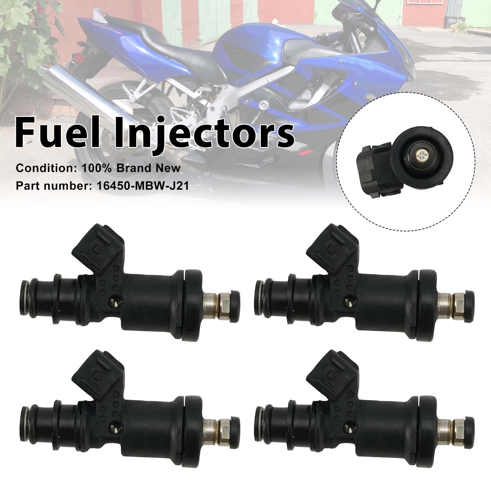 4PC 2001-2006 Honda CBR600F4 Fuel Injectors 16450-MBW-J21