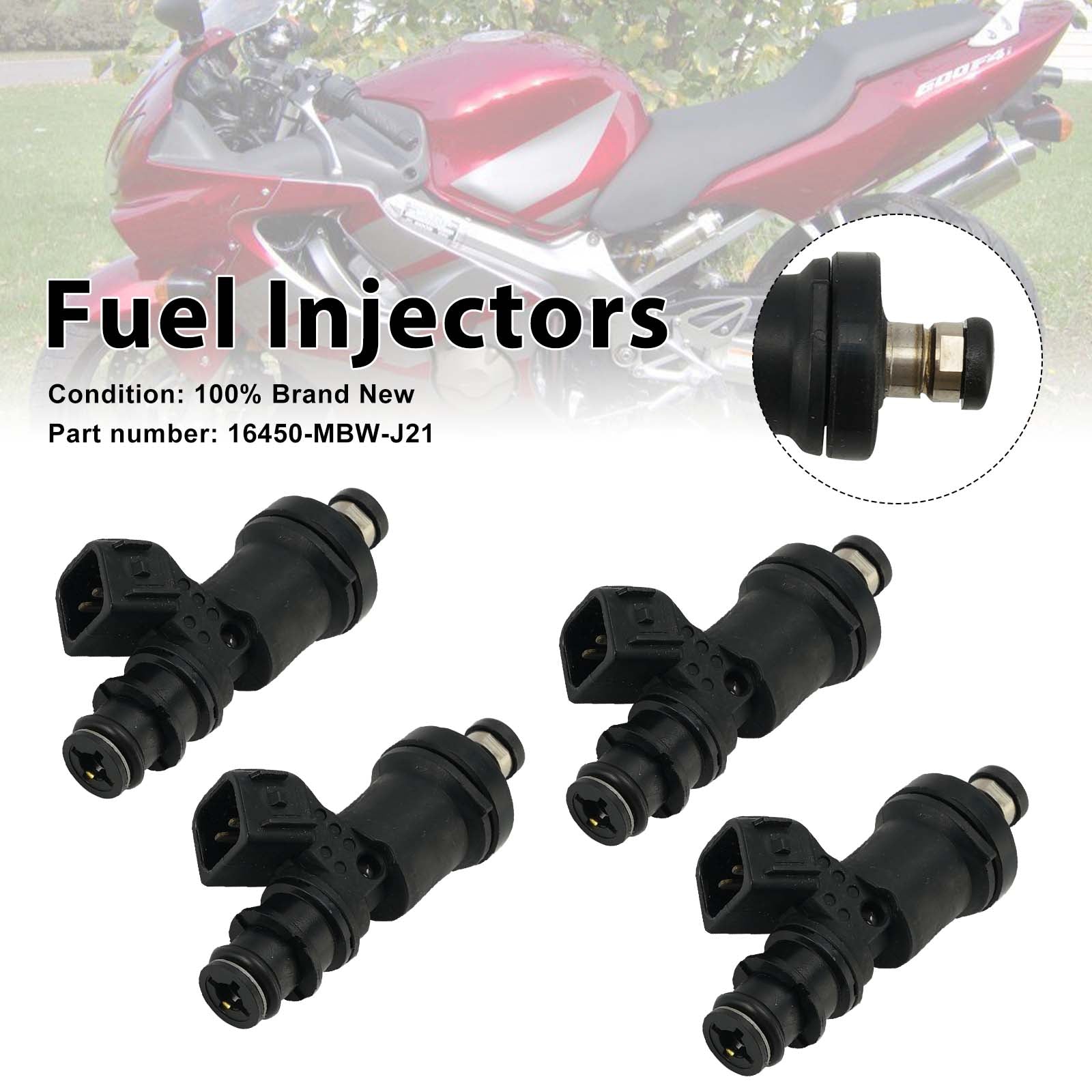 4PC 2001-2006 Honda CBR600F4 Fuel Injectors 16450-MBW-J21