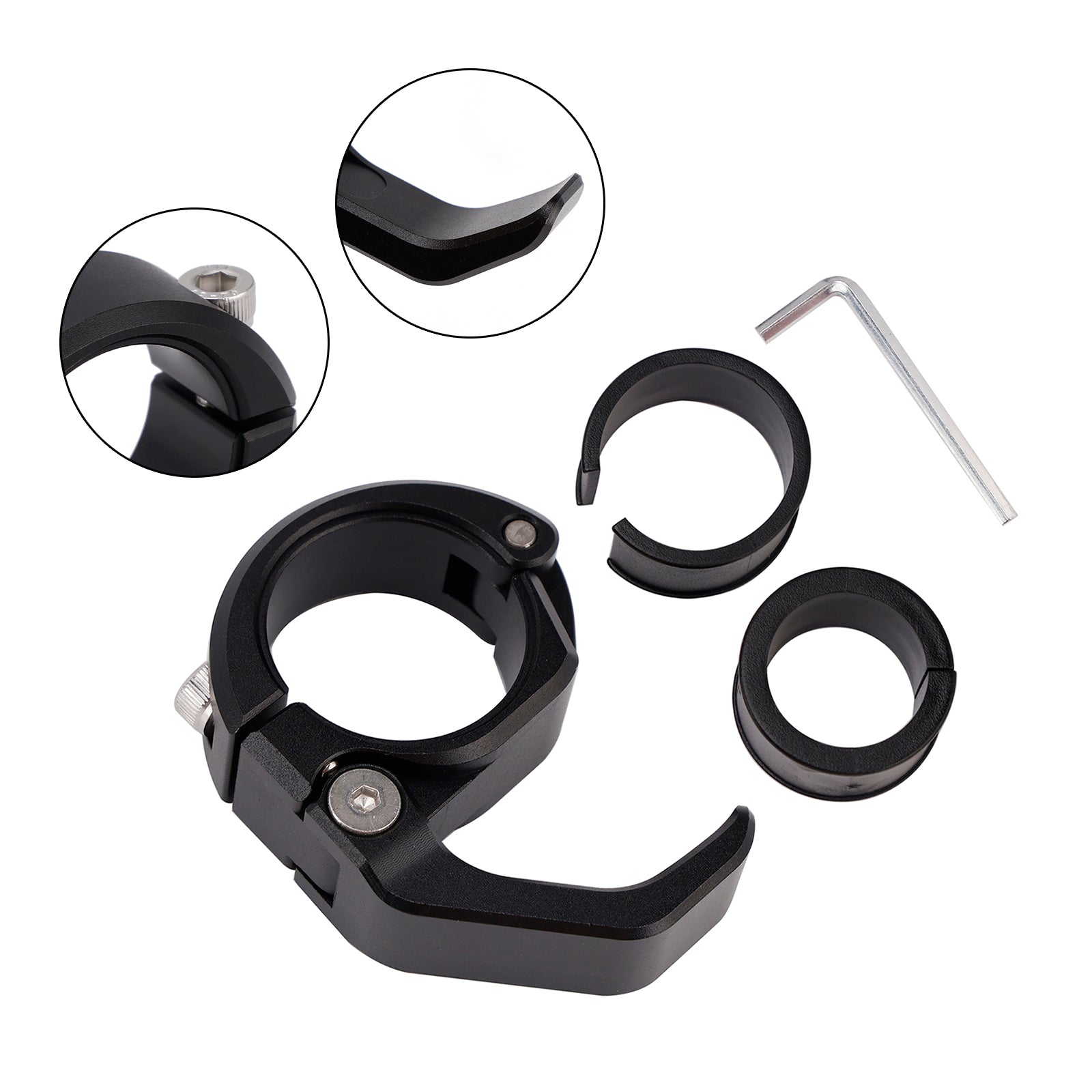 Suporte de montagem de gancho para capacete de motocicleta utv preto 22-25mm universal