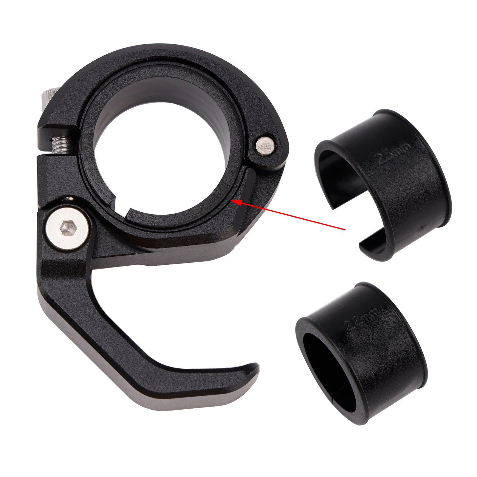 Suporte de montagem de gancho para capacete de motocicleta utv preto 22-25mm universal