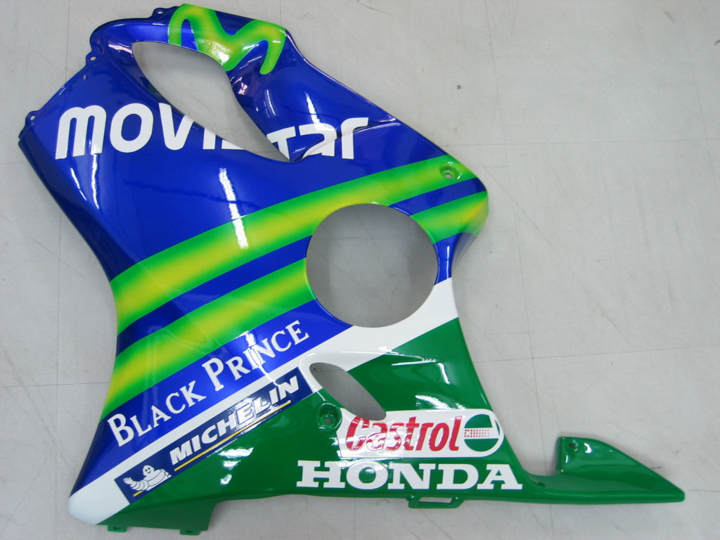 Amotopart 2001–2003 Honda CBR600 F4i Verkleidungsset in Blau und Grün