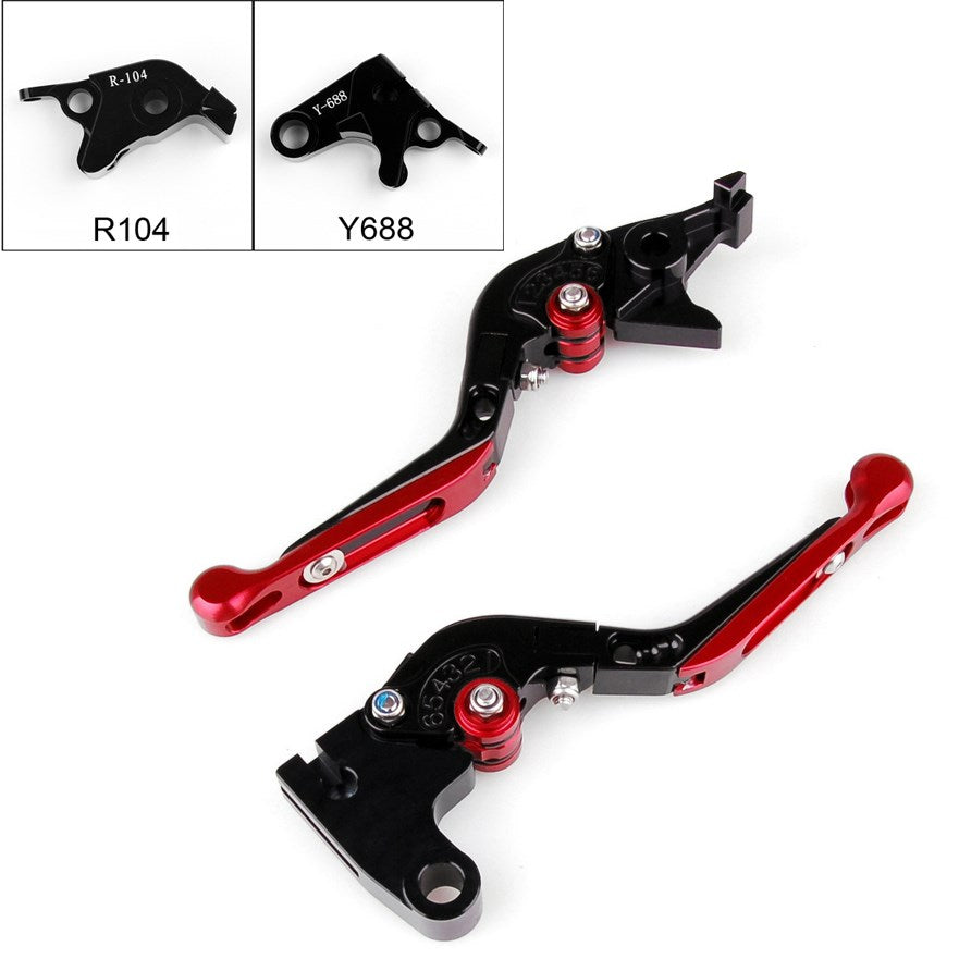 Yamaha YZF R1 R6 R6S Adjustable Folding Extendable Brake Clutch Levers Red