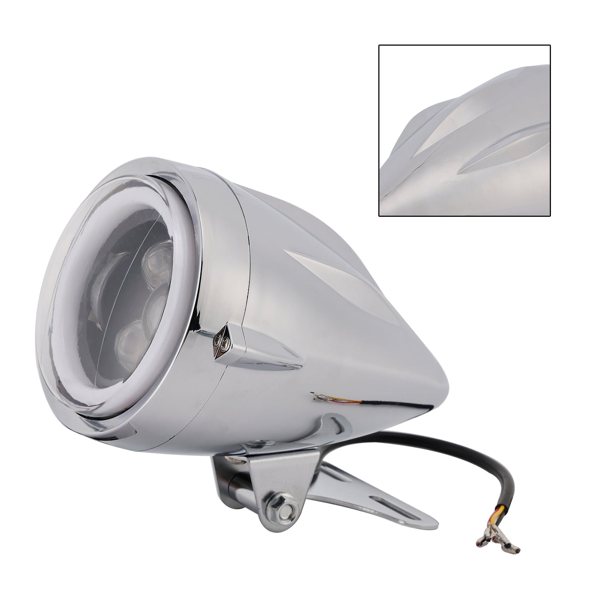 Racer Bobber High&Low Beam Headlight Beam Fog Lamp Custom 6000Lm