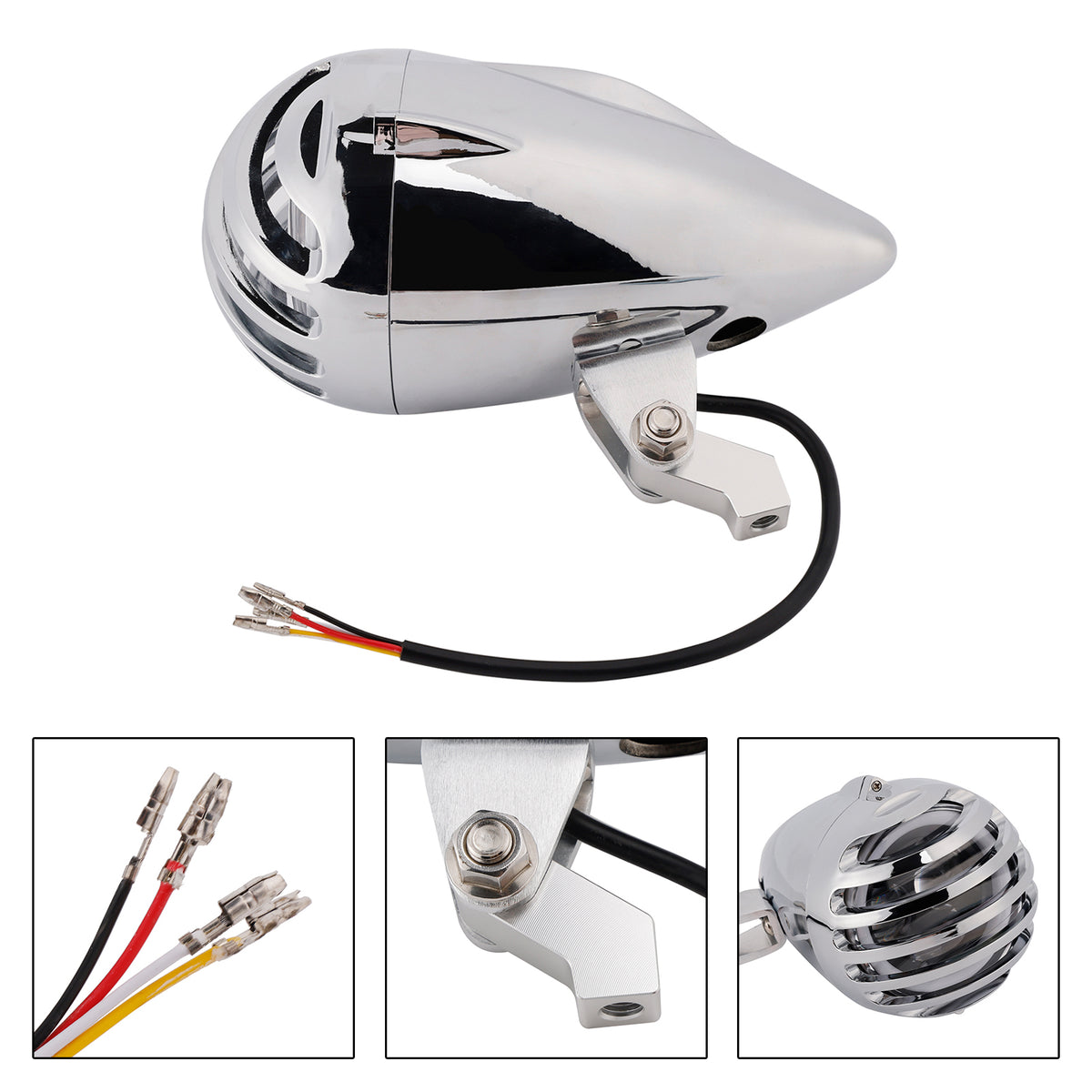 Racer Bobber High&Low Beam Headlight Beam Fog Lamp Custom 6000Lm