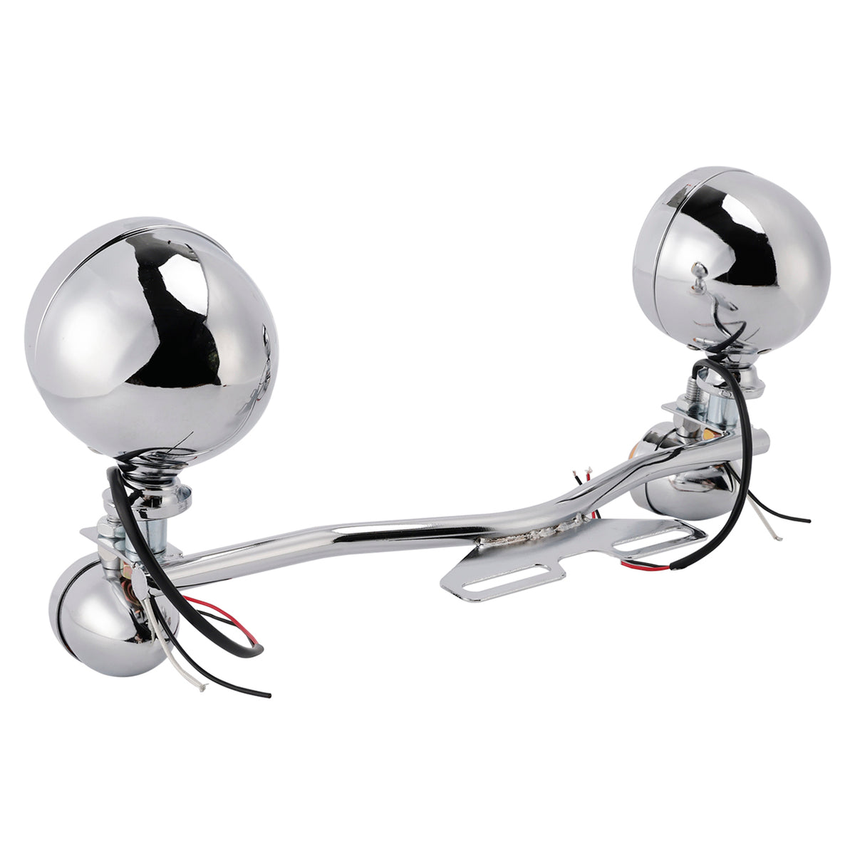 Racer Bobber Chopper Farol de neblina para motocicleta com feixe personalizado cromado com suporte