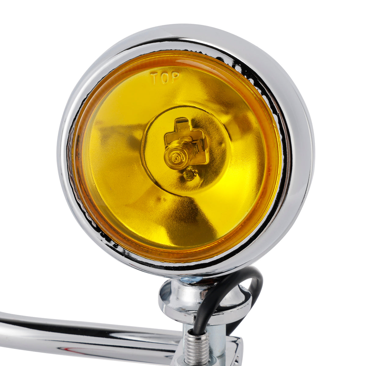 Racer Bobber Chopper Farol de neblina para motocicleta com feixe personalizado cromado com suporte