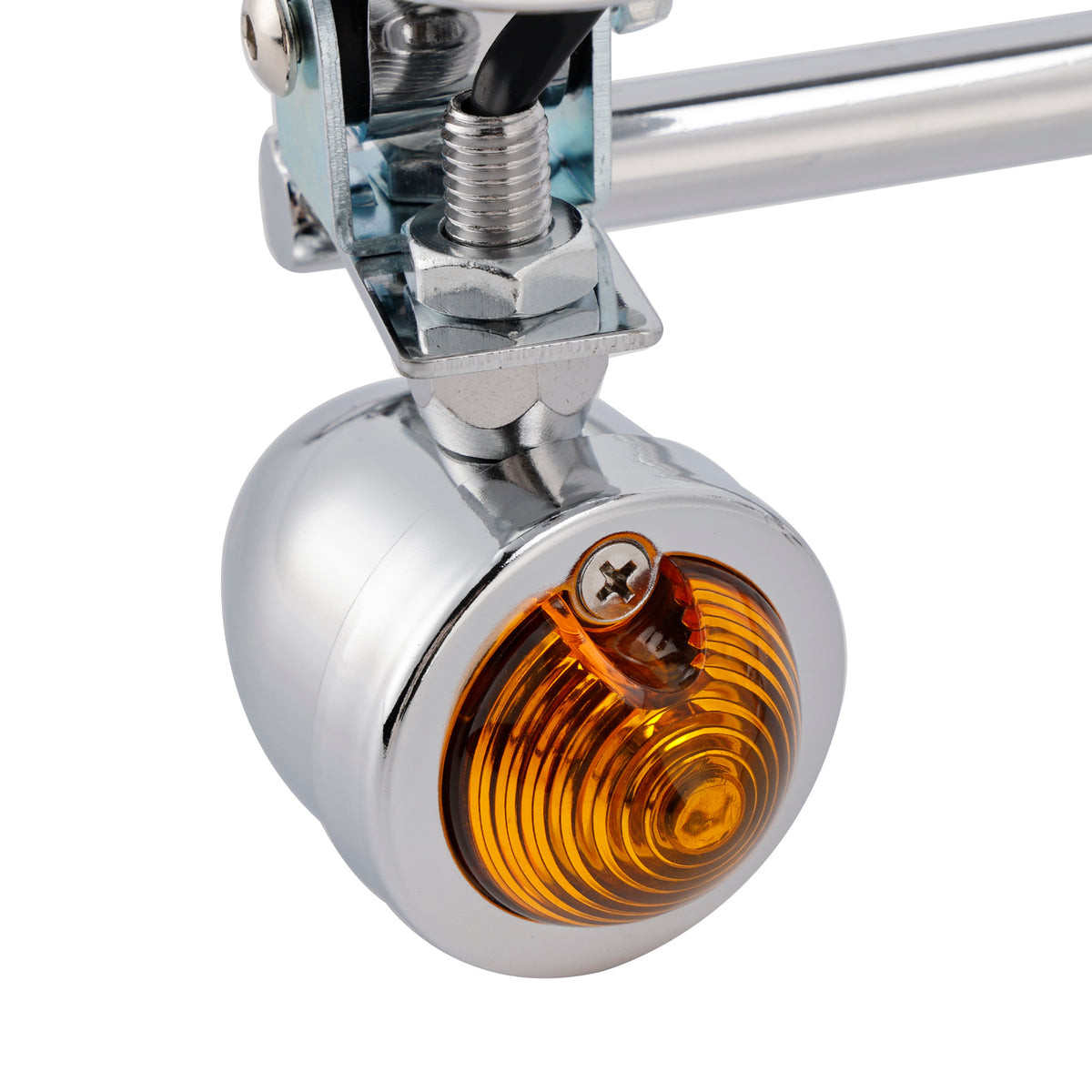 Racer Bobber Chopper Motorcycle Beam Fog Lamp Custom Chrome W/ Bracket