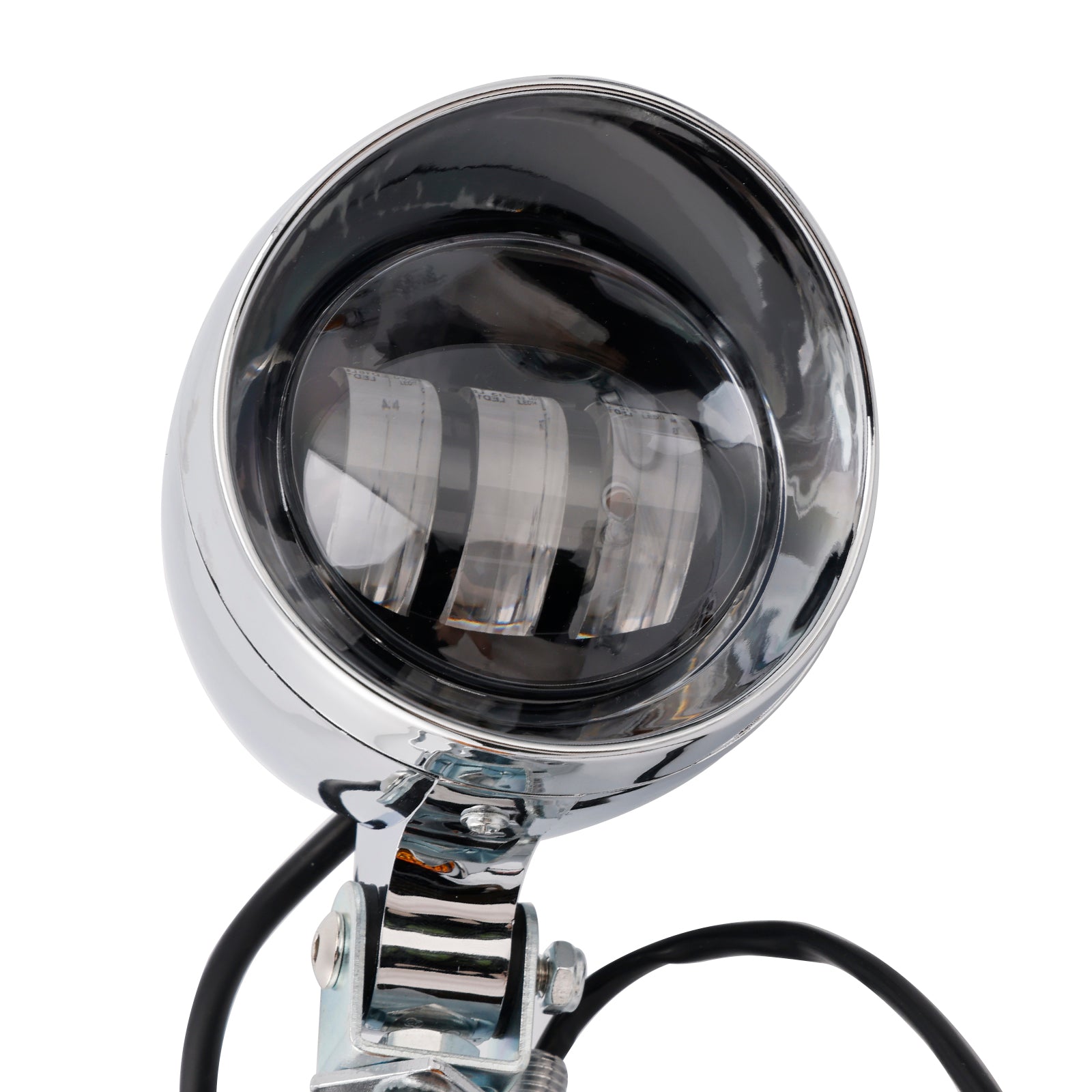 Racer Bobber Chopper Motorcycle Beam Fog Lamp Custom Chrome W/ Bracket