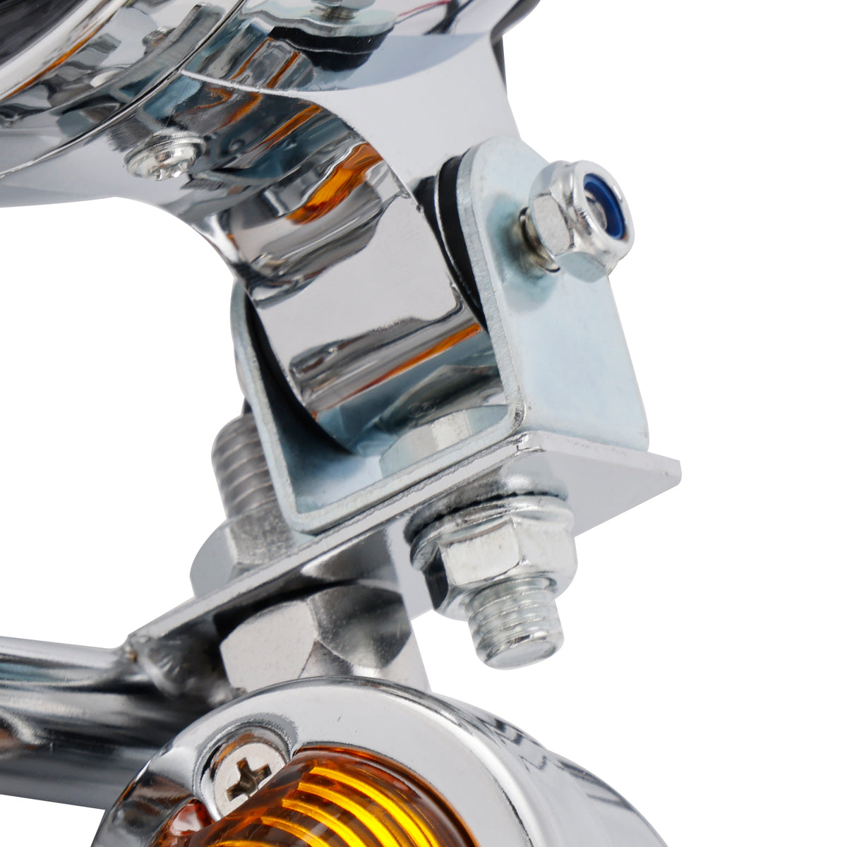 Racer Bobber Chopper Motorcycle Beam Fog Lamp Custom Chrome W/ Bracket