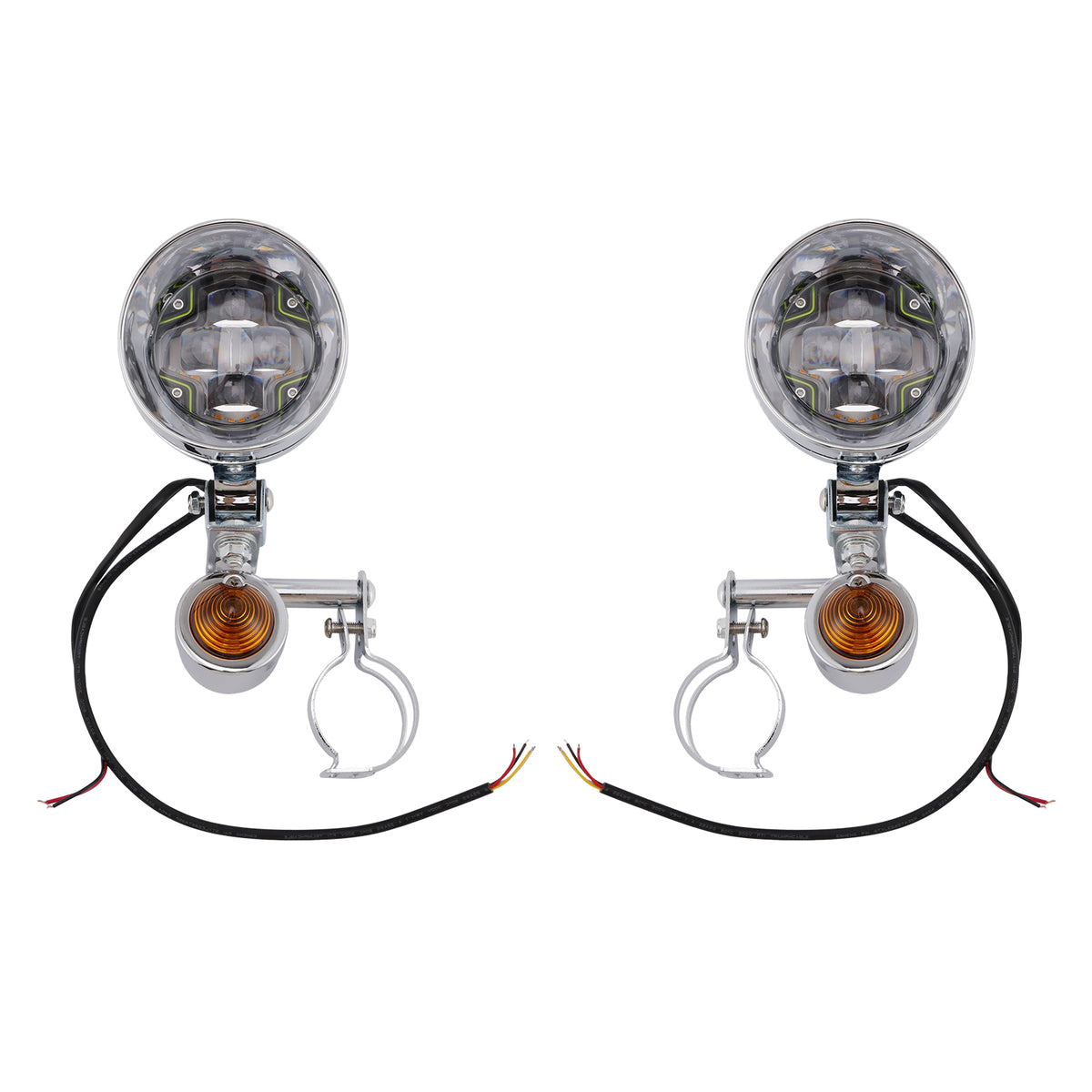 Racer Bobber Chopper Motocyklová mlhová lampa Custom Chrome W/ Bracket