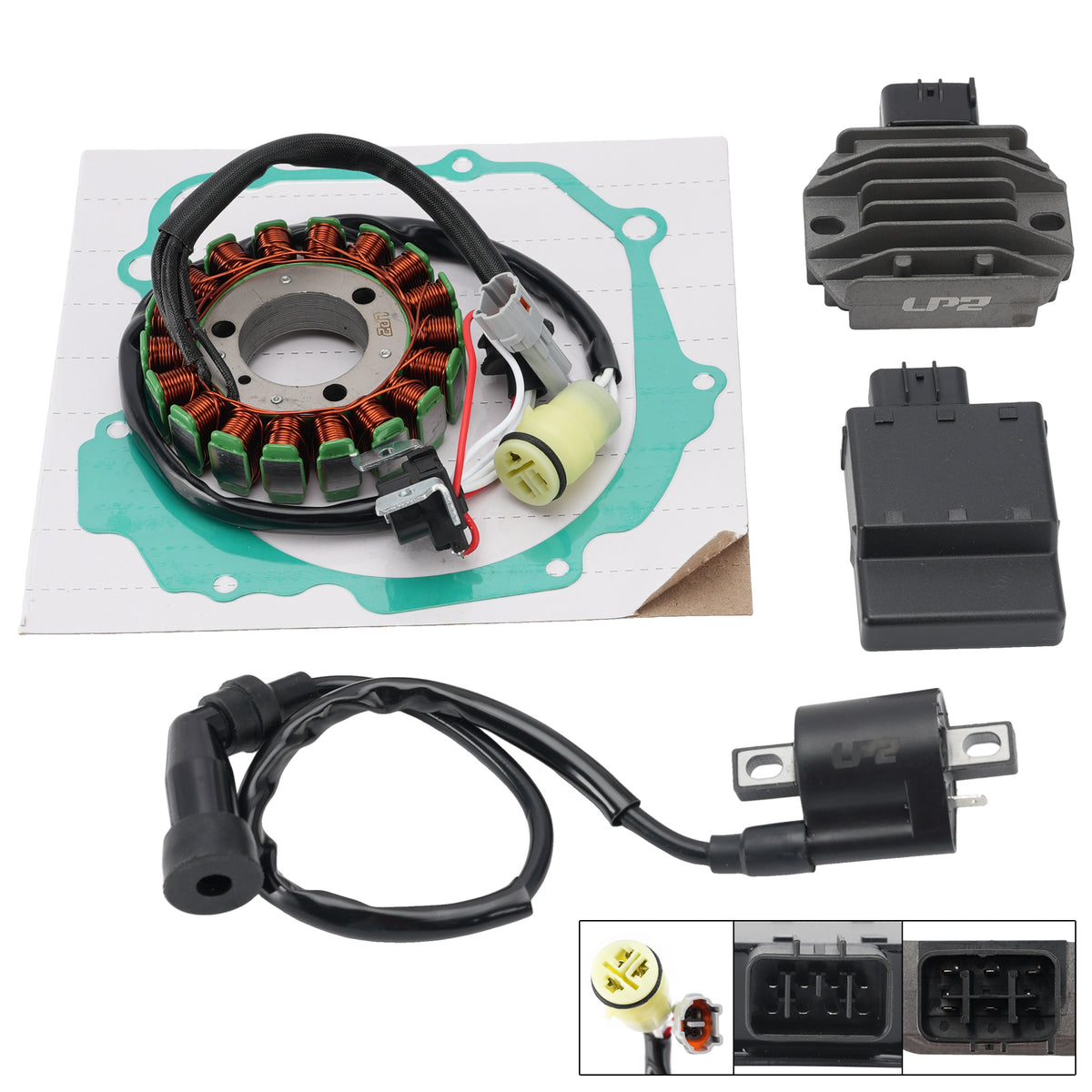 2004-2013 Yamaha YFM125 Grizzly Stator Regulator CDI Box Ignition Coil Gasket