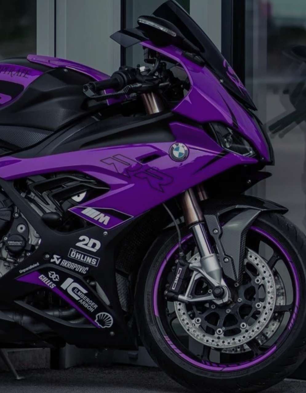 Amotopart 2019-2022 BMW M1000RR S1000RR Black Black Purple Fairing Kit