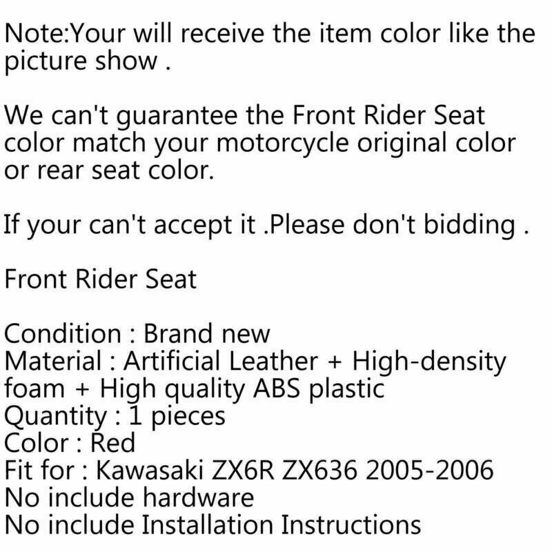 2005-2006 Kawasaki ZX6R ZX636 Front Rider Seat