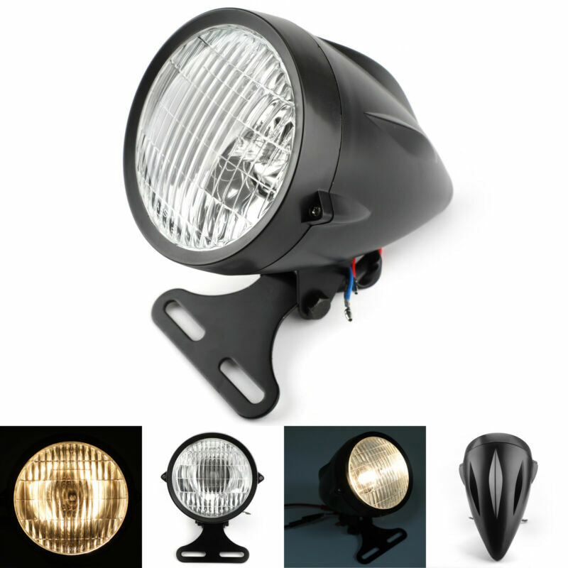 4 3/4 pouces Honda Yamaha Harley Chopper Bobber Cafe Racer personnalisé Bullet phare Spot antibrouillard