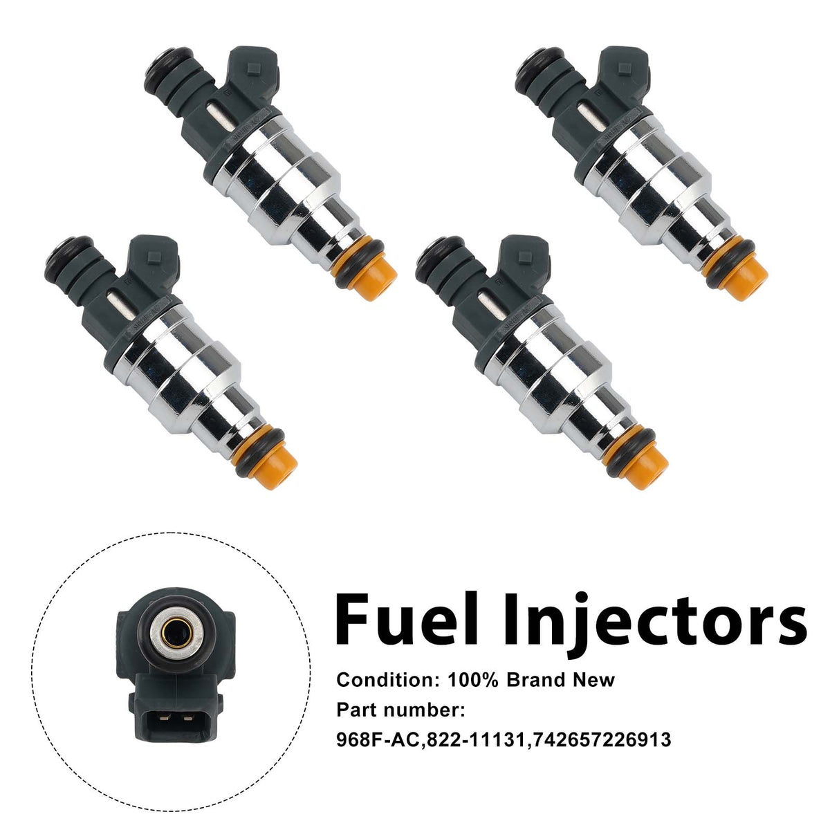 4PC Mercury Ford 2.0 742657226913 Fuel Injectors 968F-AC 822-11131