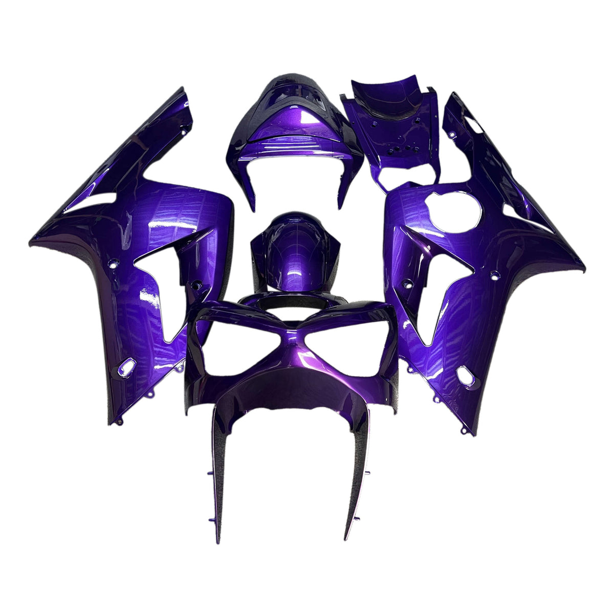 Amotopart 2003-2004 Kawasaki ZX6R 636 Purple Chameleon Fairing Kit