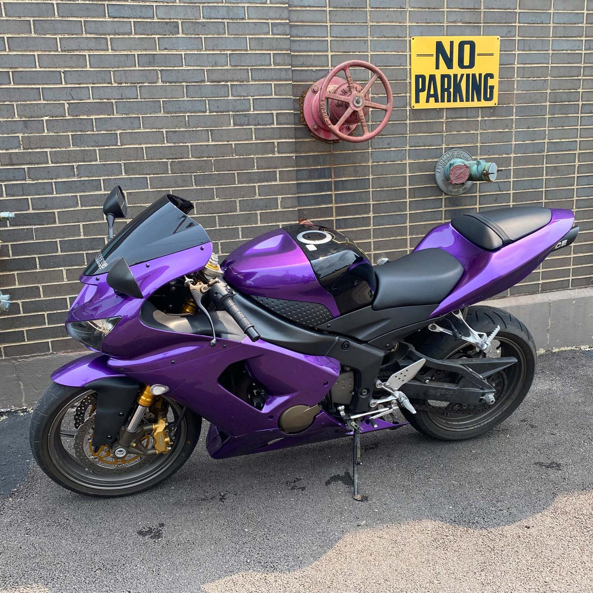 Amotopart 2005-2006 Kawasaki ZX6R 636 Purple Black Fairing Kit