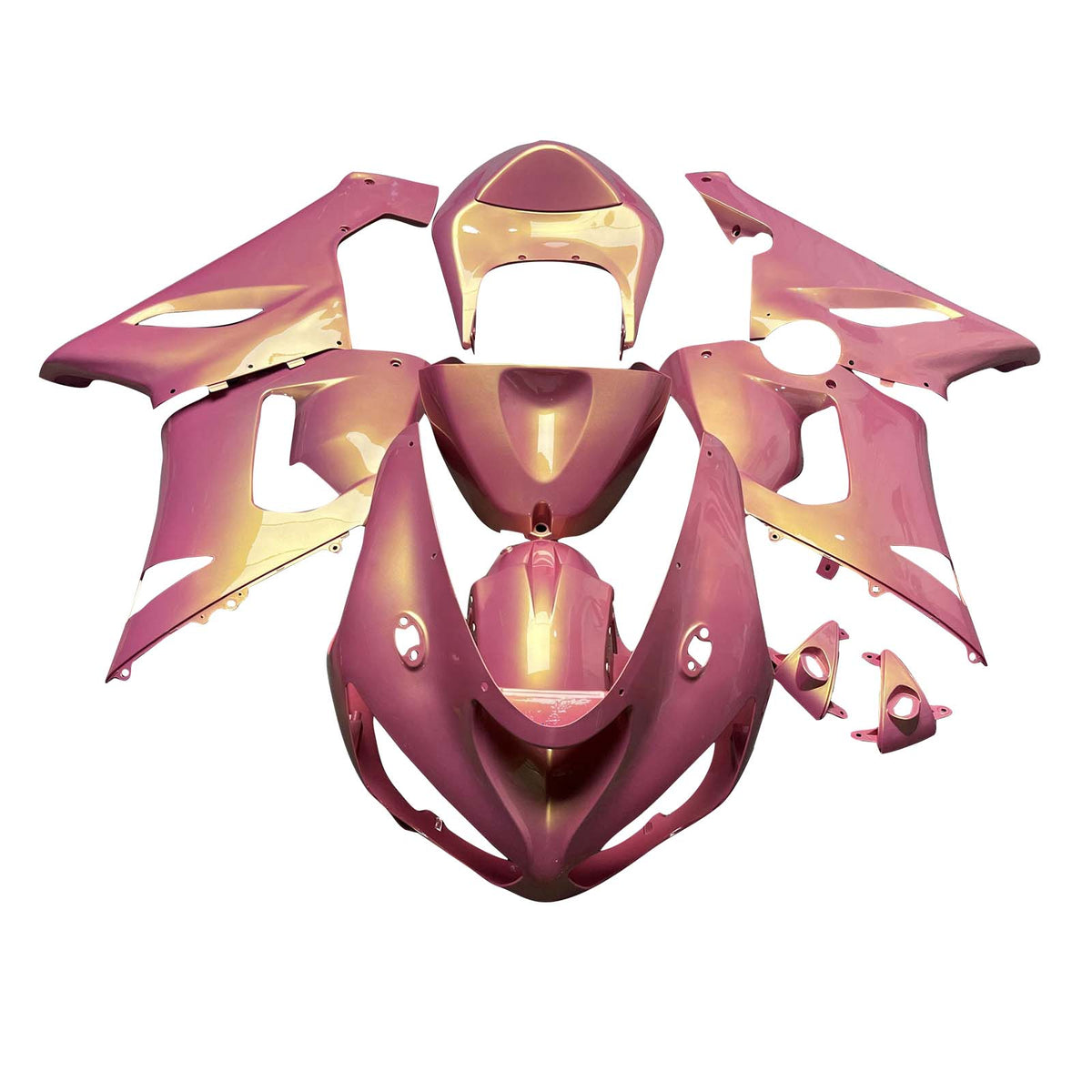 Amotopart 2005-2006 Kawasaki ZX6R 636 ピンクゴールド フェアリングキット