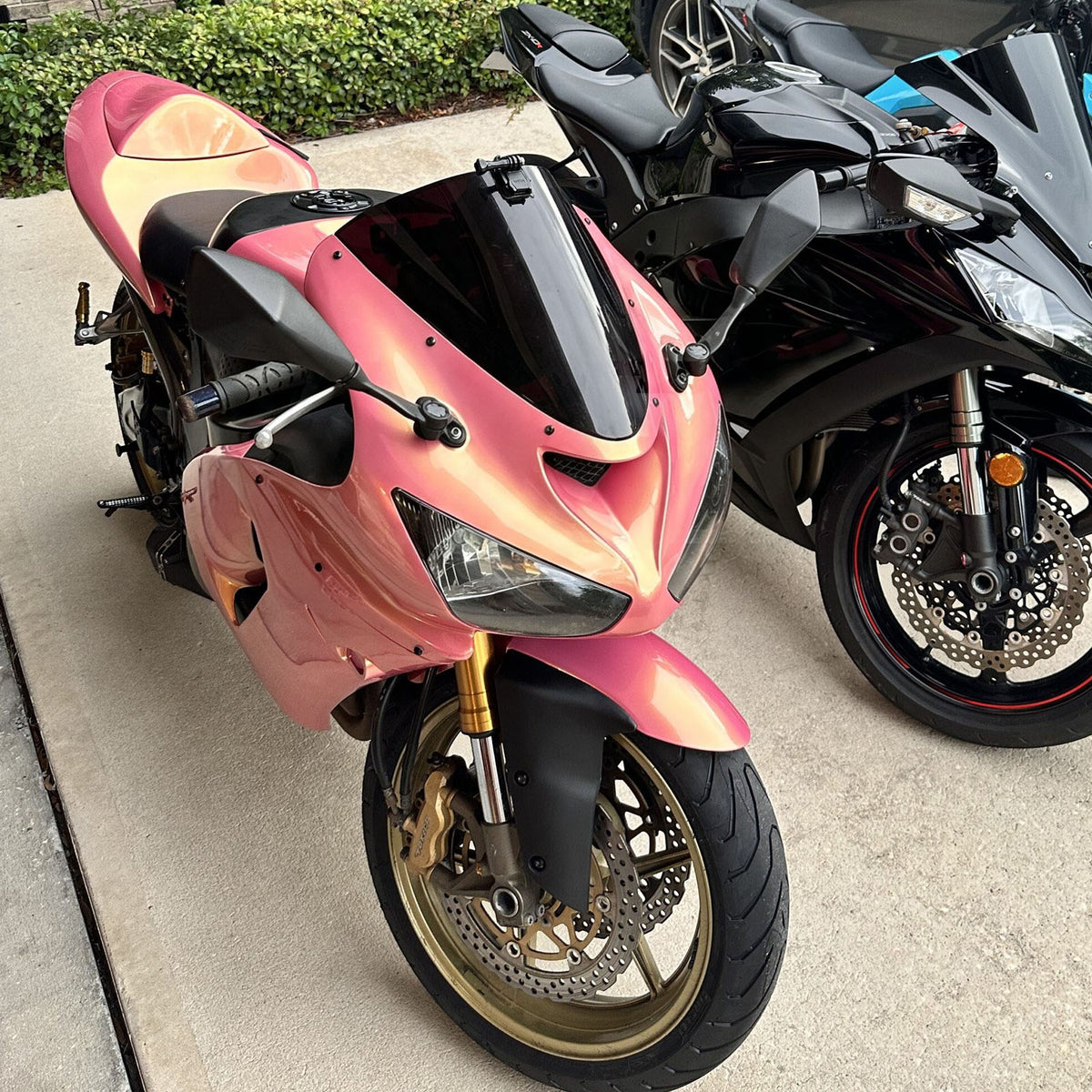 Amotopart 2005-2006 Kawasaki ZX6R 636 ピンクゴールド フェアリングキット