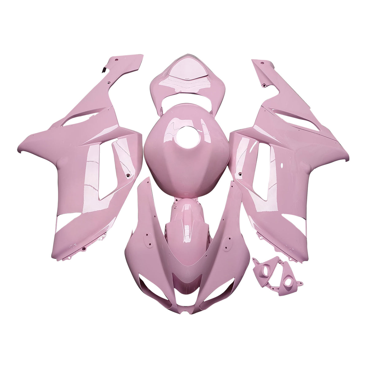 Amotopart 2007-2008 Kawasaki ZX6R 636 Pink White Fairing Kit