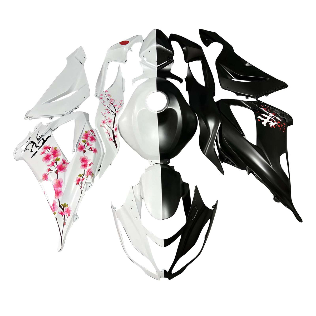Amotopart 2013-2018 Kawasaki ZX6R 636 White Black Pink Fairing Kit