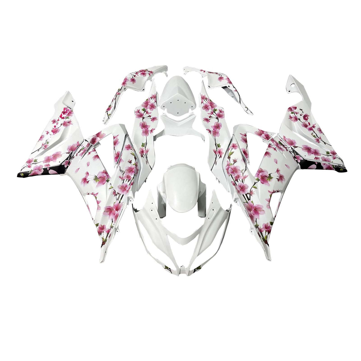 Amotopart 2013-2018 Kawasaki ZX6R 636 White Pink Fairing Kit