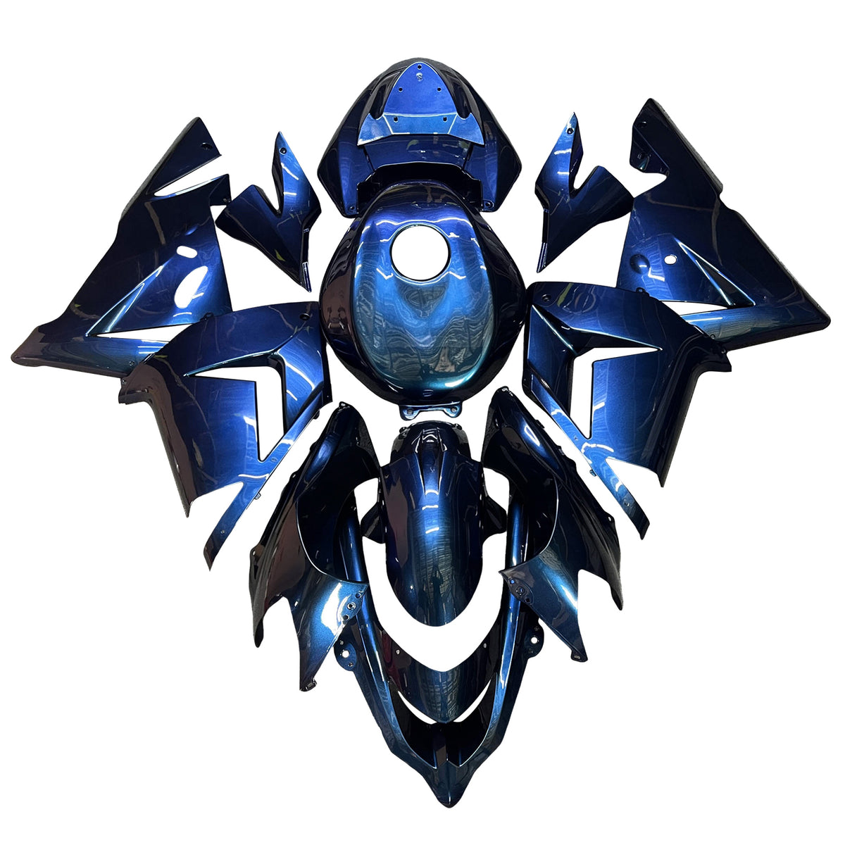 Amotopart 2004-2005 Kawasaki ZX10R Blue Black Chameleon Fairing Kit
