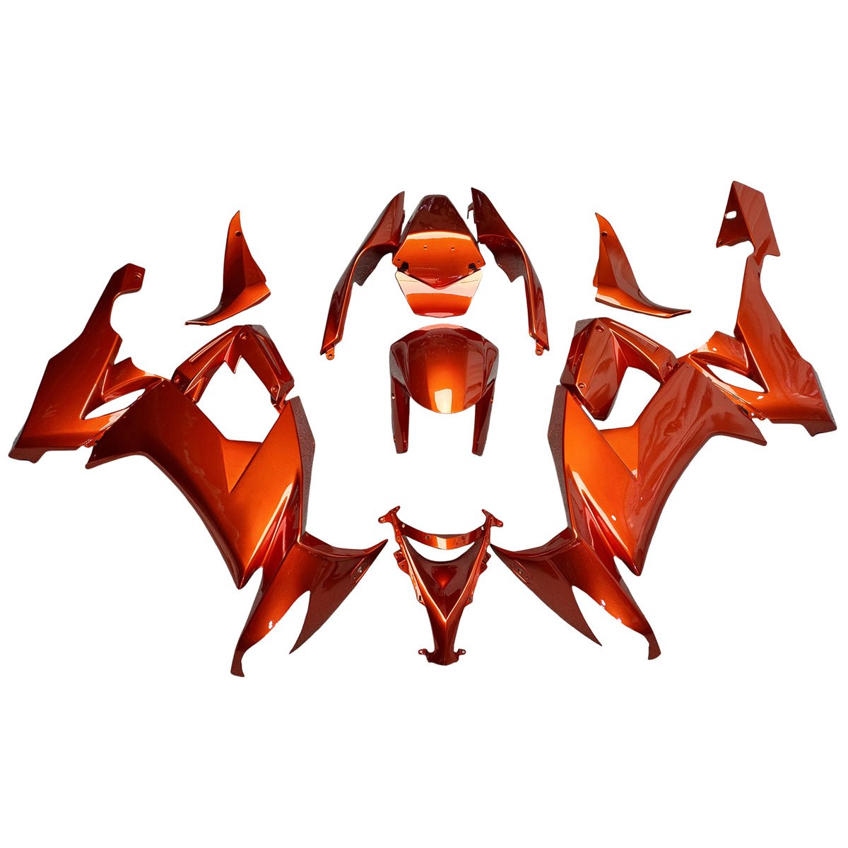 Amotopart 2008–2010 Kawasaki ZX10R Orange Verkleidungsset