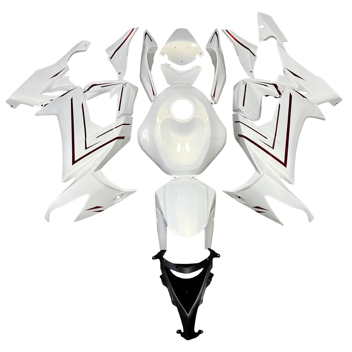 Amotopart 2008-2010 Kawasaki ZX10R White Black Red Fairing Kit