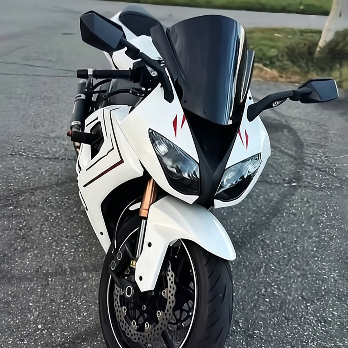 Amotopart 2008-2010 Kawasaki ZX10R White Black Red Fairing Kit