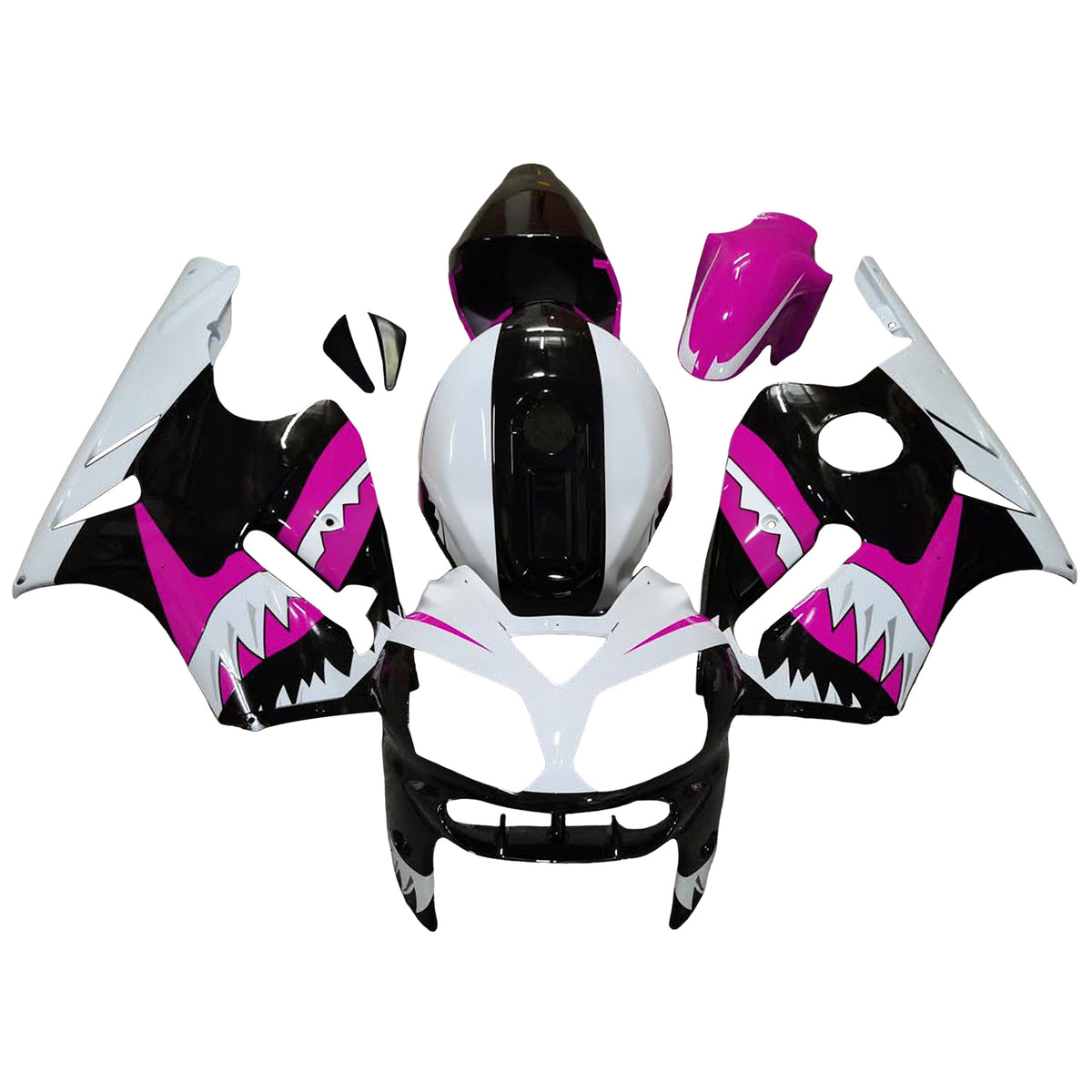 Amotopart 2002-2005 Kawasaki ZX12R White Black Purple Fairing Kit