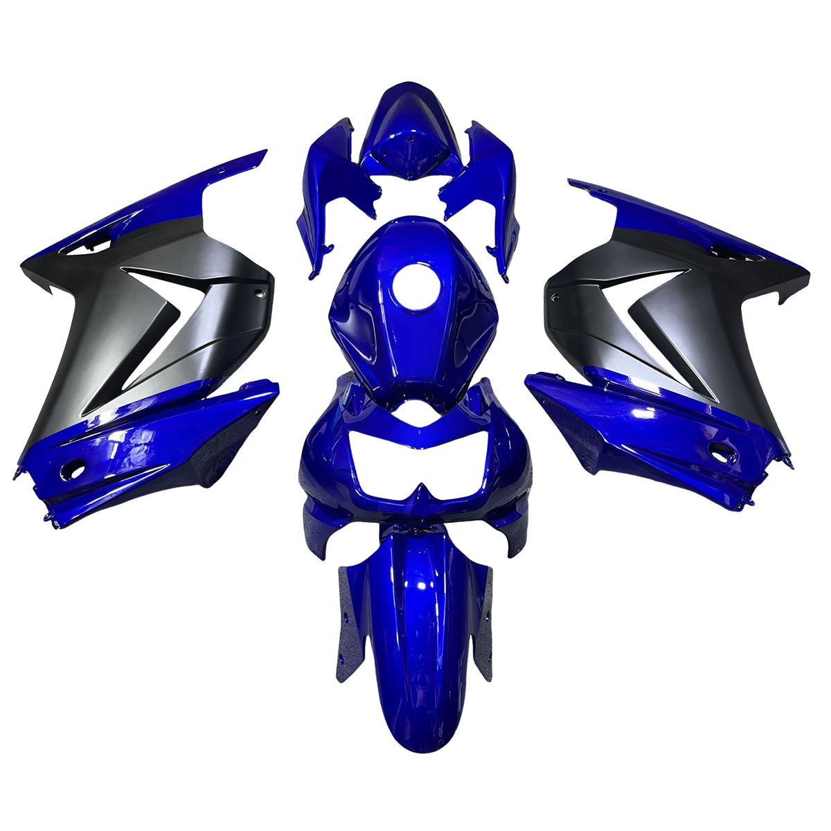 Amotopart 2008-2012 Kawasaki EX250 Ninja250R Blue Black Fairing Kit