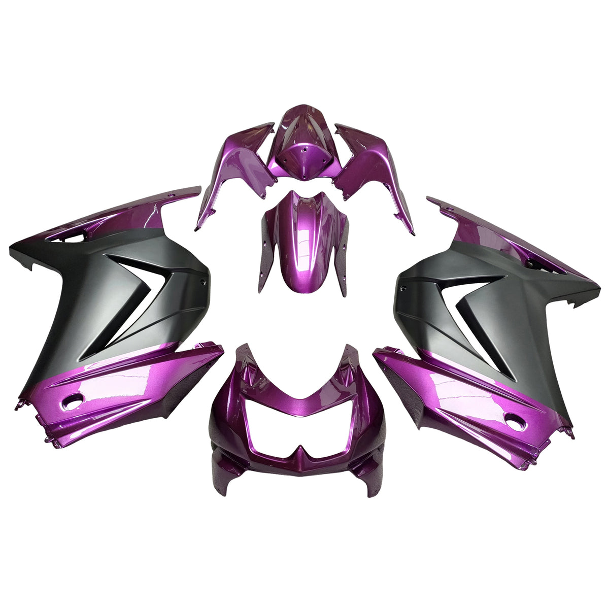 Amotopart 2008-2012 Kawasaki EX250 Ninja250R Kit carena viola nero