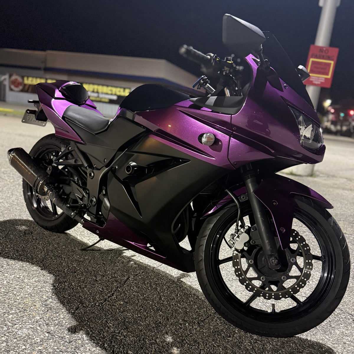Amotopart 2008-2012 Kawasaki EX250 Ninja250R Kit carena viola nero