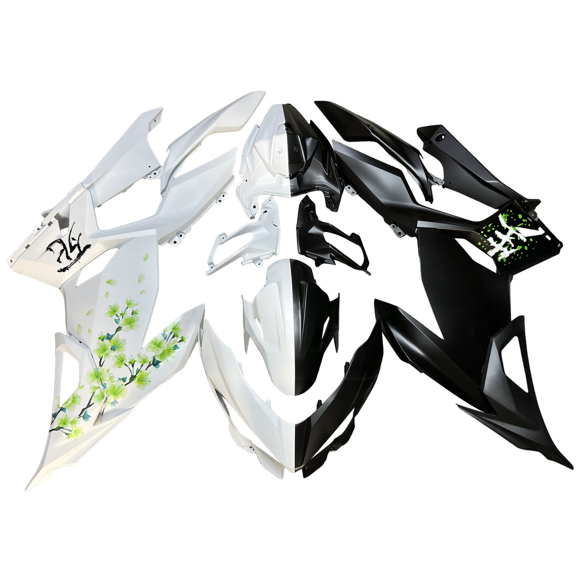 Amotopart 2018-2024 Kawasaki EX400 Ninja400 White Black Green Fairing Kit