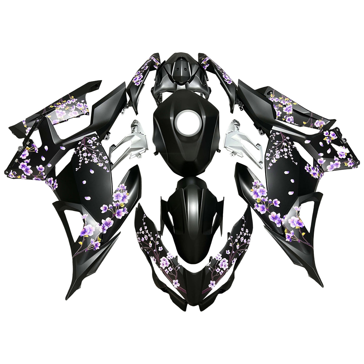Amotopart 2018-2024 Kawasaki EX400 Ninja400 Black Purple White Fairing Kit