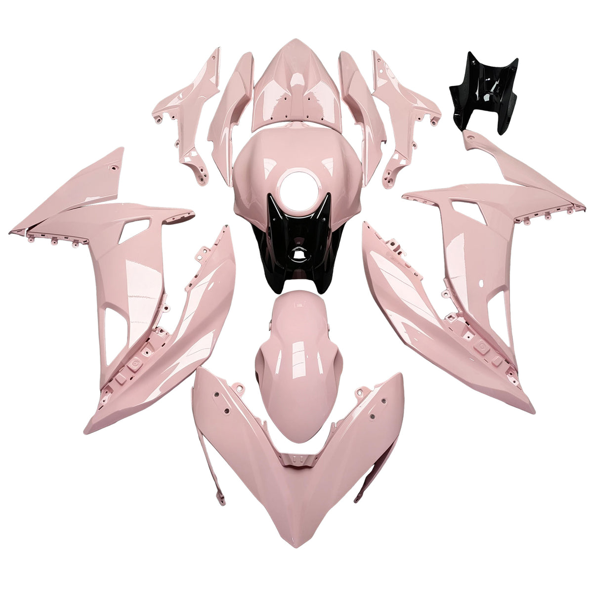 Amotopart 2017-2019 Kawasaki ER-6F Ninja650R Pink Black Fairing Kit