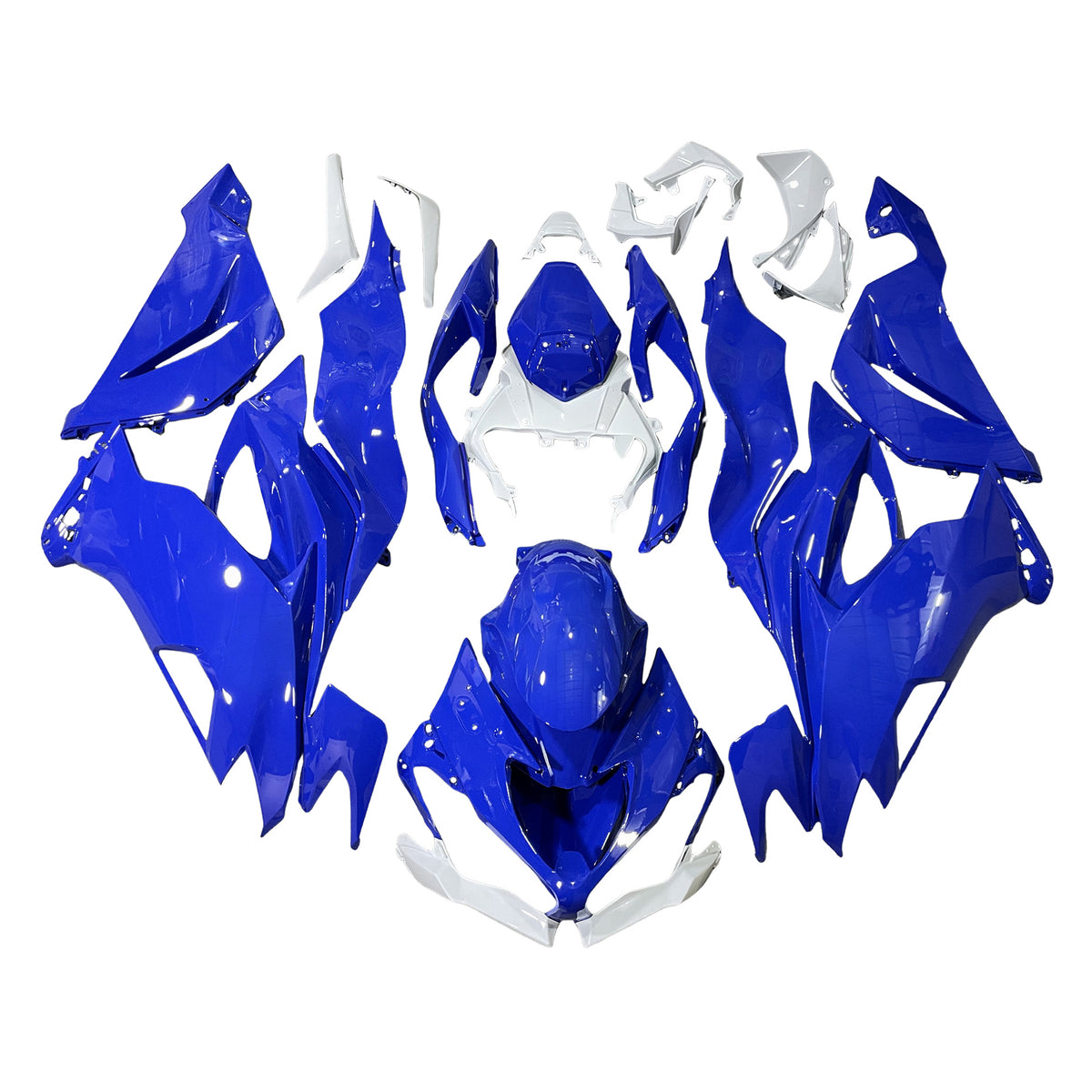 Amotopart 2019-2023 Kawasaki ZX6R Blue White Fairing Kit