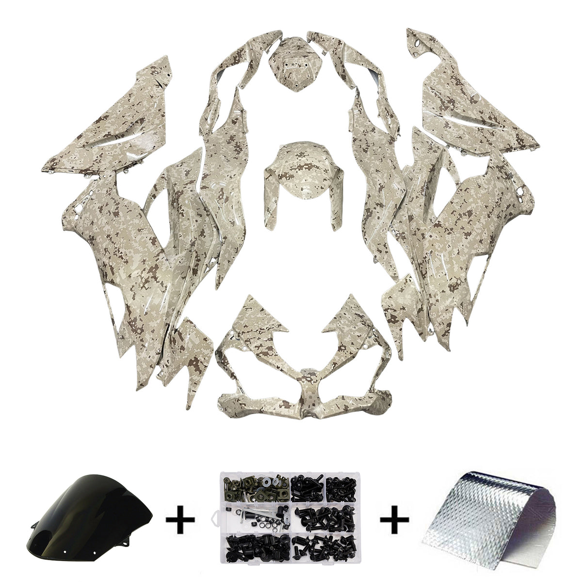 Amotopart 2019-2023 Kawasaki ZX6R Beige Fairing Kit