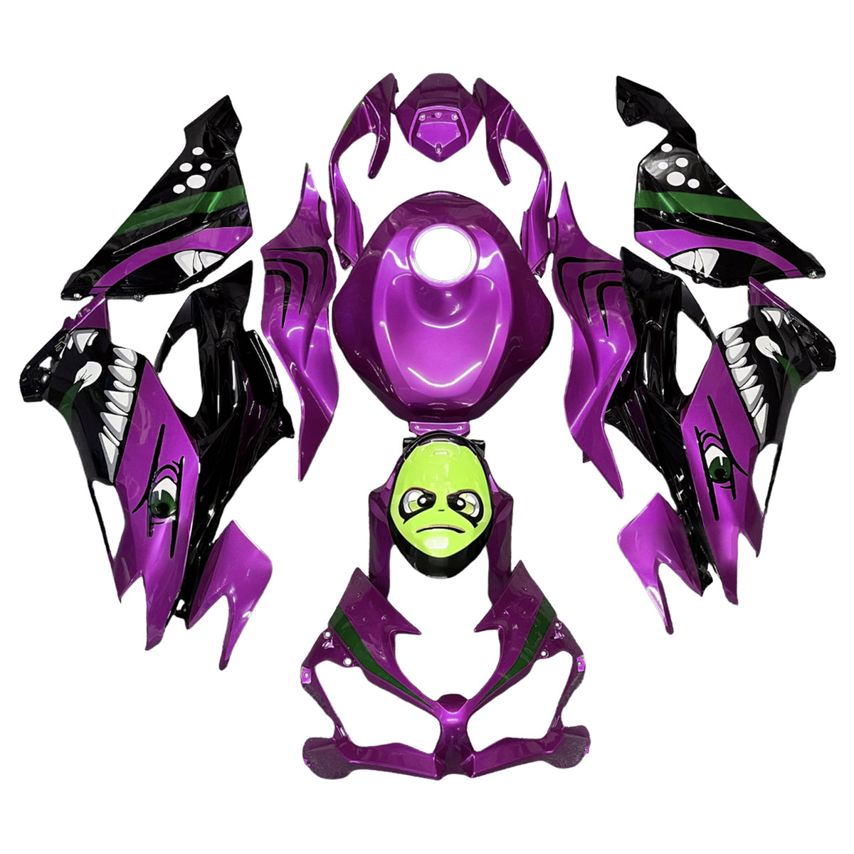 Amotopart 2019-2023 Kawasaki ZX6R Purple Black Green Fairing Kit
