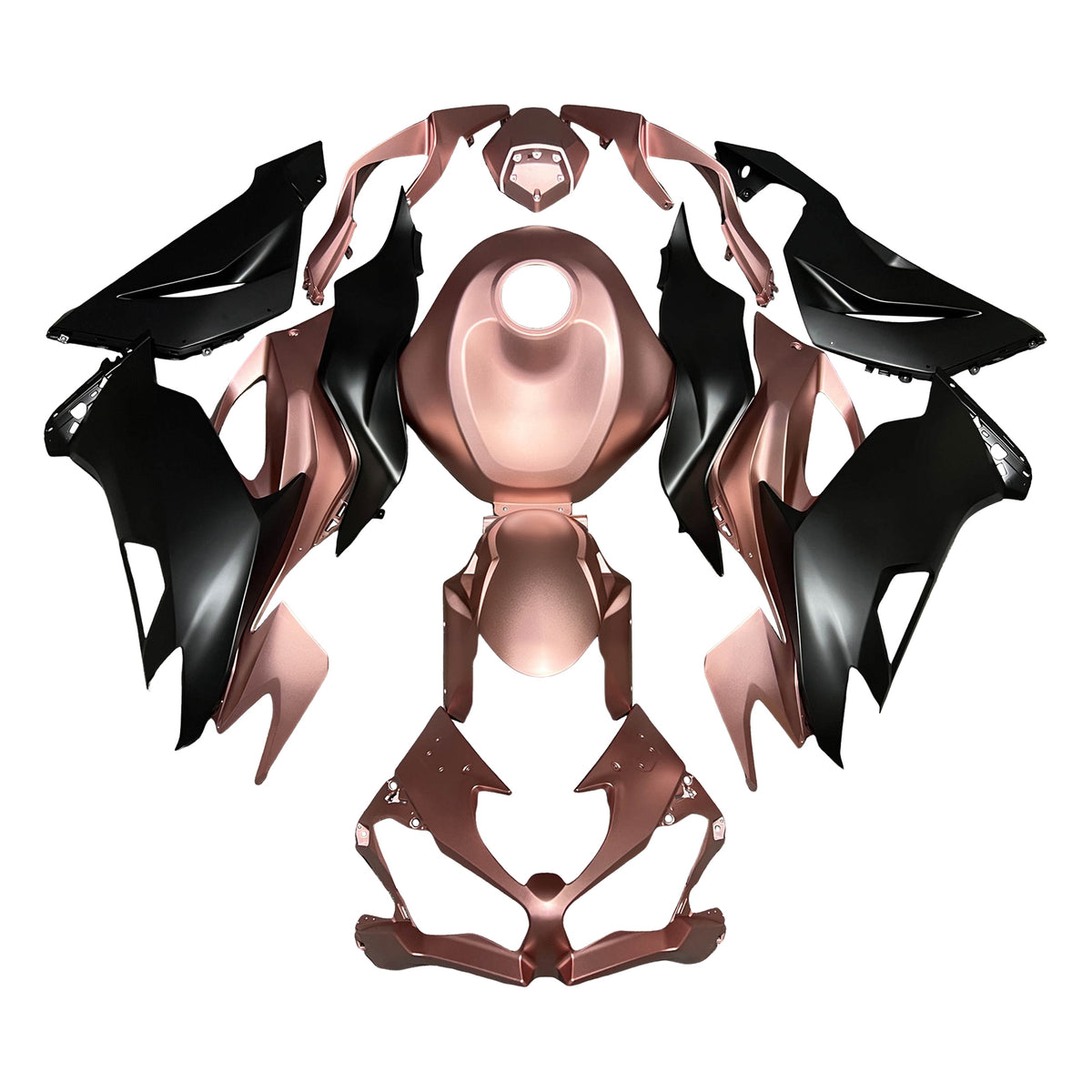 Amotopart 2019-2023 Kawasaki ZX6R Rose Gold Black Fairing Kit