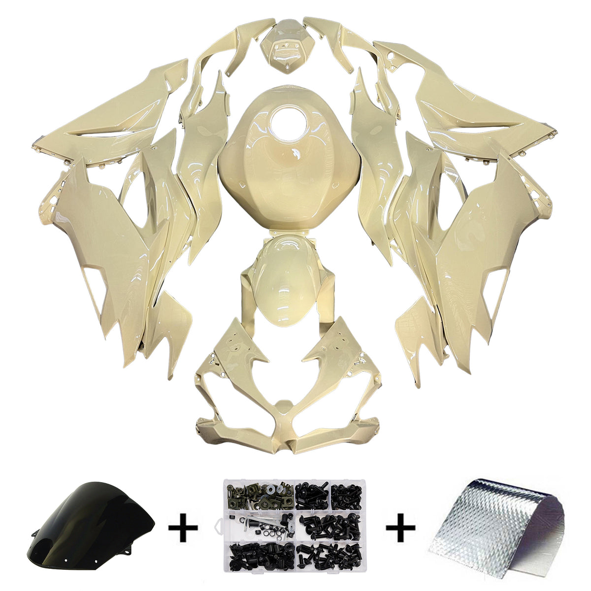 Amotopart 2019-2023 Kawasaki ZX6R Beige Fairing Kit